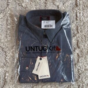 UNTUCKit Men's Dark Blue Casual Shirt